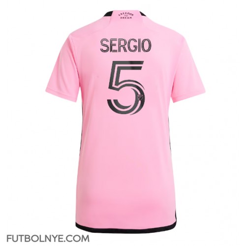 Camiseta Inter Miami Sergio Busquets #5 Primera Equipación para mujer 2024-25 manga corta